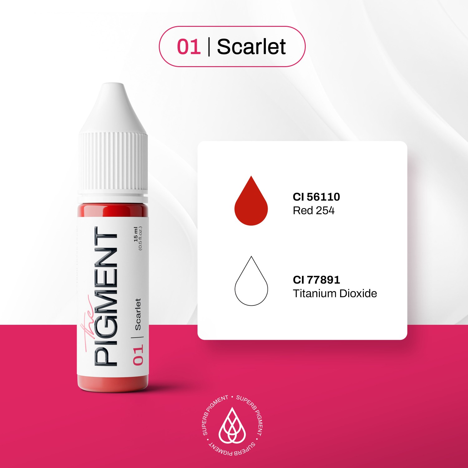 THE PIGMENT ტუჩის პიგმენტი Scarlet 15 მლ.